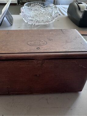 Antique Singer Puzzle Box, assorted attachments and bobbin kit- Brown
